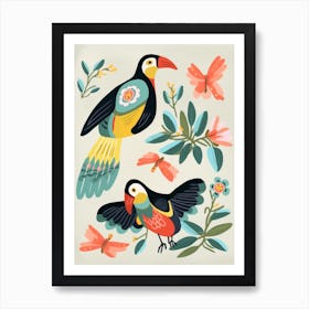 Folk Style Bird Painting Toucan 1 Art Print