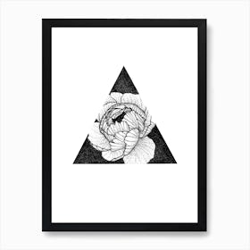 Dotwork Peony Art Print