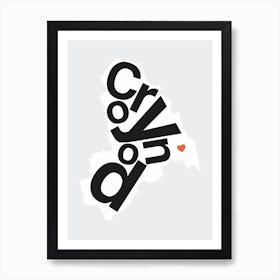 Croydon Type Map Art Print