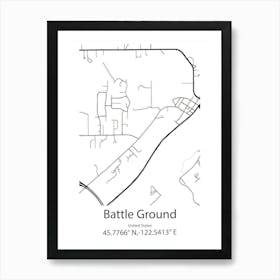 Battle Ground,United States Minimalist Map Art Print