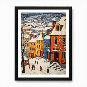 Winter Snow Quebec City   Canada Snow Illustration 3 Art Print