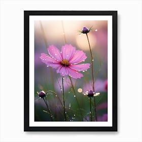 Cosmos Wildflower At Dawn In South Western Style (4) Art Print