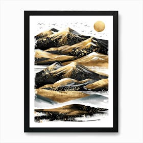 Golden Mountains 2 Art Print