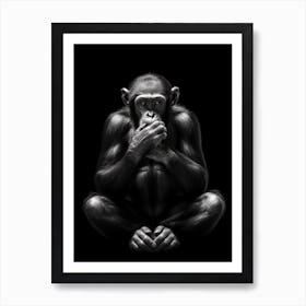 Photorealistic Thinker Monkey 7 Art Print