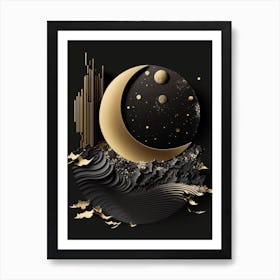 Moon And Stars 1 Art Print