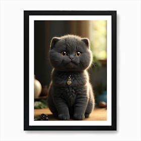 Scottish Shorthair Cat Art Print