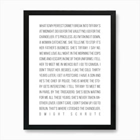My Perfect Crime By Dwight Schrute The Office Art Print