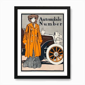 Woman And A Vintage Car (1903), Edward Penfield Art Print