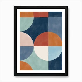 Abstract Geometric Blue Navy Painting No.2 Poster