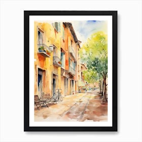 Ferrara, Italy Watercolour Streets 4 Art Print