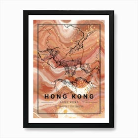 Hong Kong Map Art Print