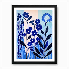 Blue Flower Illustration Lily Of The Valley 3 Art Print