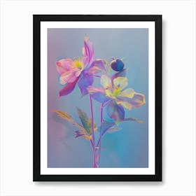 Iridescent Flower Columbine 2 Art Print