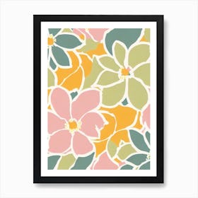 Cherry Blossom Pastel Floral 1 Flower Art Print