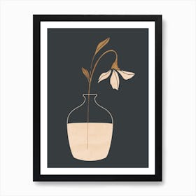 Minimal Abstract Art Vase Flower 3 Art Print