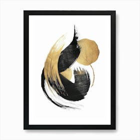 Black And Gold Abstract Painting 23 Art Print