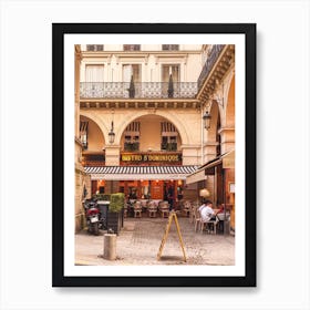 Paris Bistro In Elegant Building Art Print