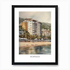 Acapulco Watercolor 3 Travel Poster Art Print