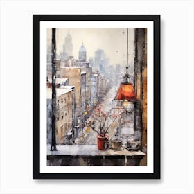 Winter Cityscape New York City Usa 2 Art Print