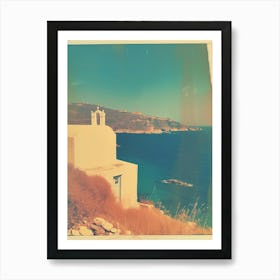 Mykonos Retro Polaroid Style 1 Art Print