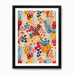 Abstract Floral Wild Flower Meadow Spring Art Print