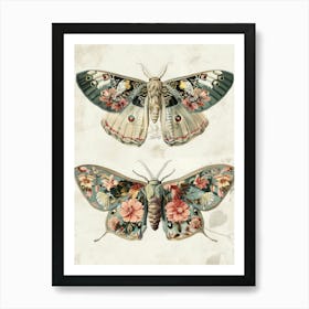 Butterfly Pattern William Morris Style 5 Art Print