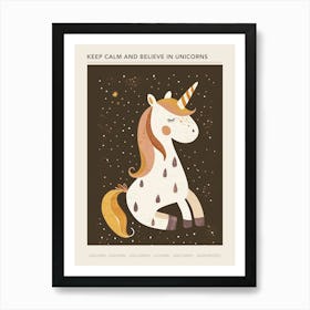 Pattern Mocha Unicorn 2 Poster Art Print