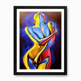 Girl Body Art Paint Color Art Print