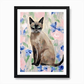 A Tonkinese Cat Painting, Impressionist Painting 1 Art Print