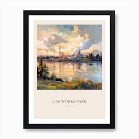 Gas Works Park Seattle 2 Vintage Cezanne Inspired Poster Art Print
