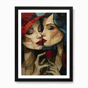 Two Women Kissing 7 Art Print