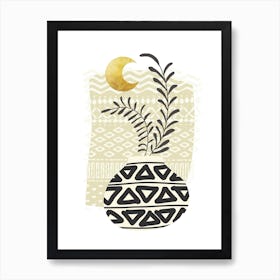 Plant Under A Golden Moon Affiche