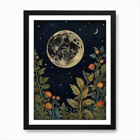 Moon And Flowers Style William Morris 23 Art Print