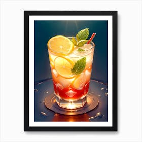 Cocktail With Lemon And Mint 3 Art Print