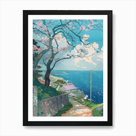 Okinawa Japan 4 Retro Illustration Art Print