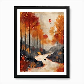 Autumn Forest, Vibrant, Pop Art Art Print