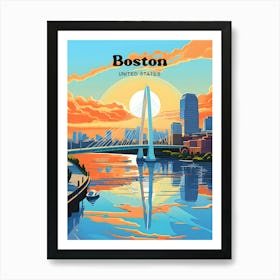 Boston United States Urban Travel Illustration Art Print