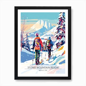 Stowe Mountain Resort   Vermont Usa, Ski Resort Poster Illustration 0 Art Print