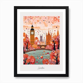 Poster Of London, Illustration In The Style Of Pop Art 3 Art Print