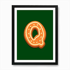 Gingerbread Christmas Letters Living Room Holiday Display Green 17 Art Print