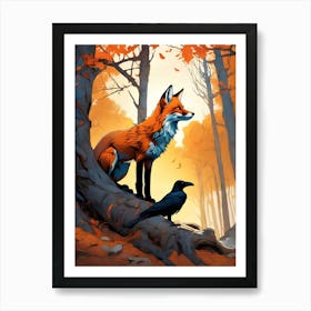 Fox And Crow Art Print