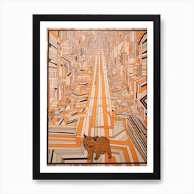 Painting Of Havana With A Cat In The Style Of Minimalism, Pop Art Lines 2 Poster