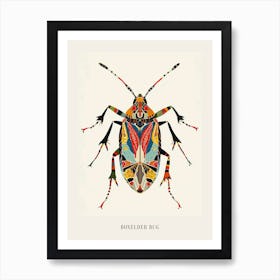 Colourful Insect Illustration Boxelder Bug 3 Poster Art Print