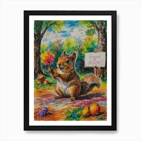 Acorn Squirrel Art Print