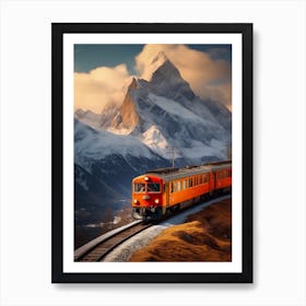 Train In The Mountains Art Print