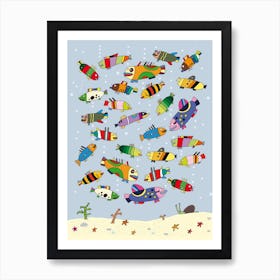 Fish Ocean Sea Water Diving Blue Art Print