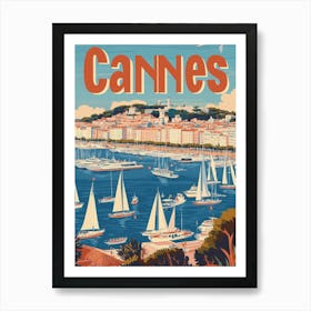 Aihrgdesign A Classic 1960s Travel Poster For Cannes 1 Art Print