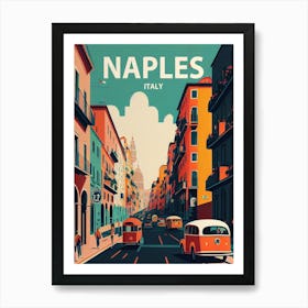 Naples Italy Retro Art Print