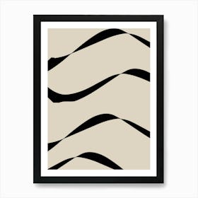 Wavy Lines Modern Minimal Neutral Art Print