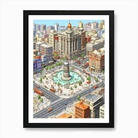 Takism Square Meydan Pixel Art 3 Art Print